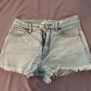 PacSun Eco Light Blue High Waisted Denim Festival Shorts